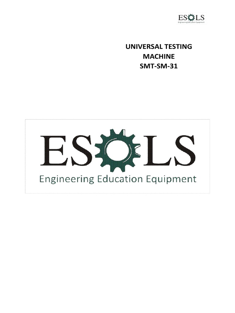 Universal Testing Machine Manual | PDF | Ultimate Tensile Strength ...