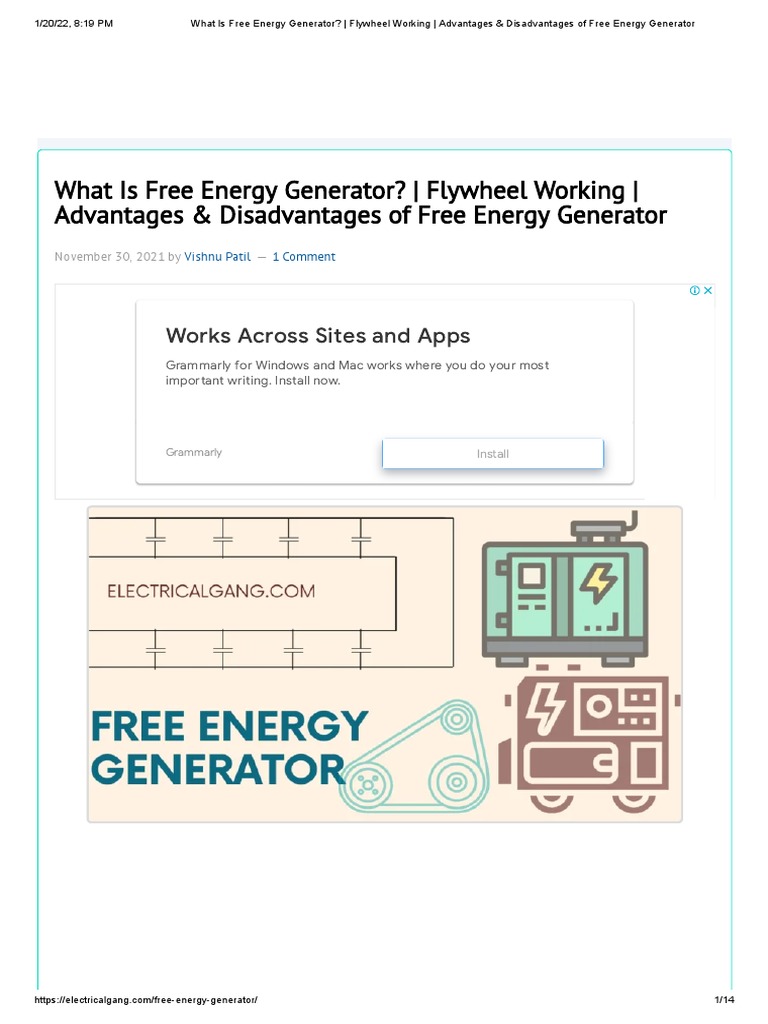 What Is Free Energy Generator Flywheel Working Advantages
