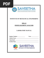 MEA12 Finite Element Analysis Lab Manual