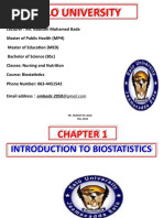 Chapter 1 Introduction To Biostatistics 2022