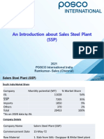 An Introduction About Sales Steel Plant (SSP) : 2021 POSCO International India Ramkumar-Sales (Chennai)