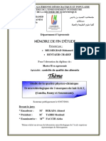 Etude de La Qualité Physicochimique Et Microbiologique UHT