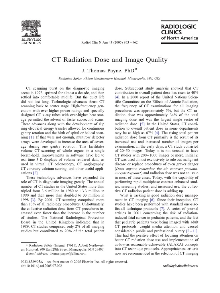 CT Radiation Dose Management Insights | PDF | Ct Scan | Absorbed Dose