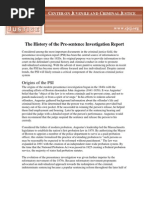 History of The Pre Sentence Investigation Report