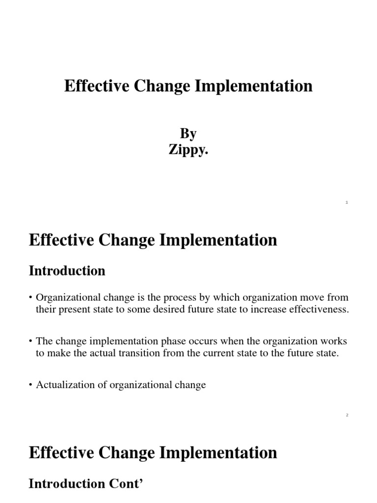 Effective Change Implementation | PDF | Change Management | Expert