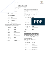 Indices Classwork: G8 - Law of Indices - Introduction 2022