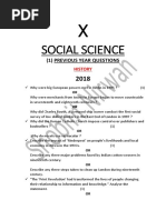 Social Science: (1) Previous Year Questions