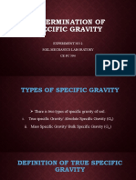 Determination of Specific Gravity: Experiment No 2 Soil Mechanics Laboratory CE PC 594