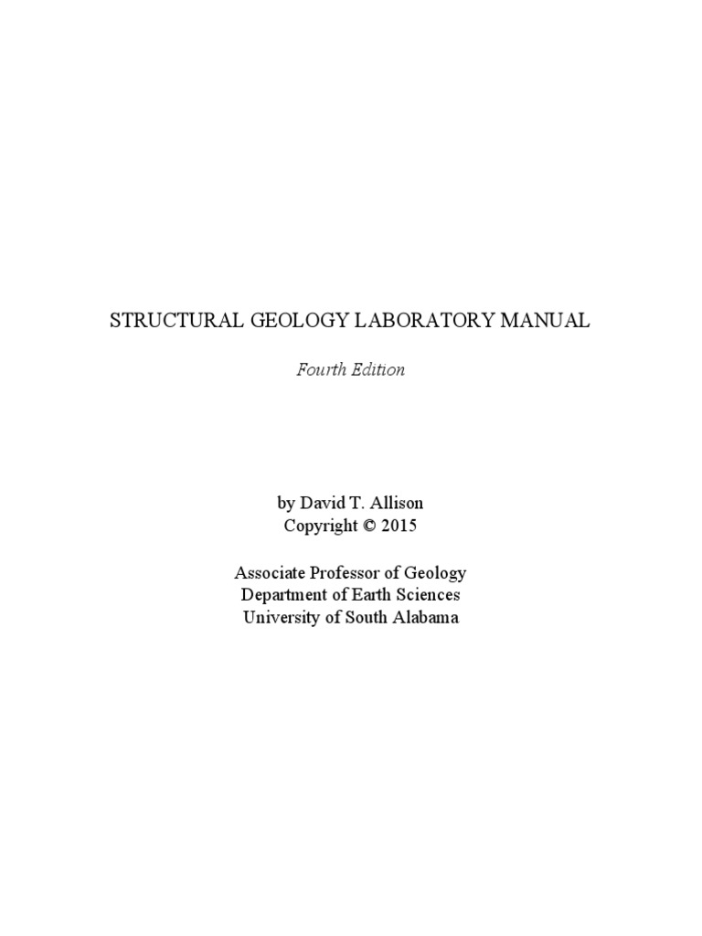 Structural Geology Laboratory Manual Fourth Edition PDF Compass Angle