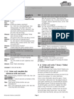 Test Unit 1: Answer Key Listening