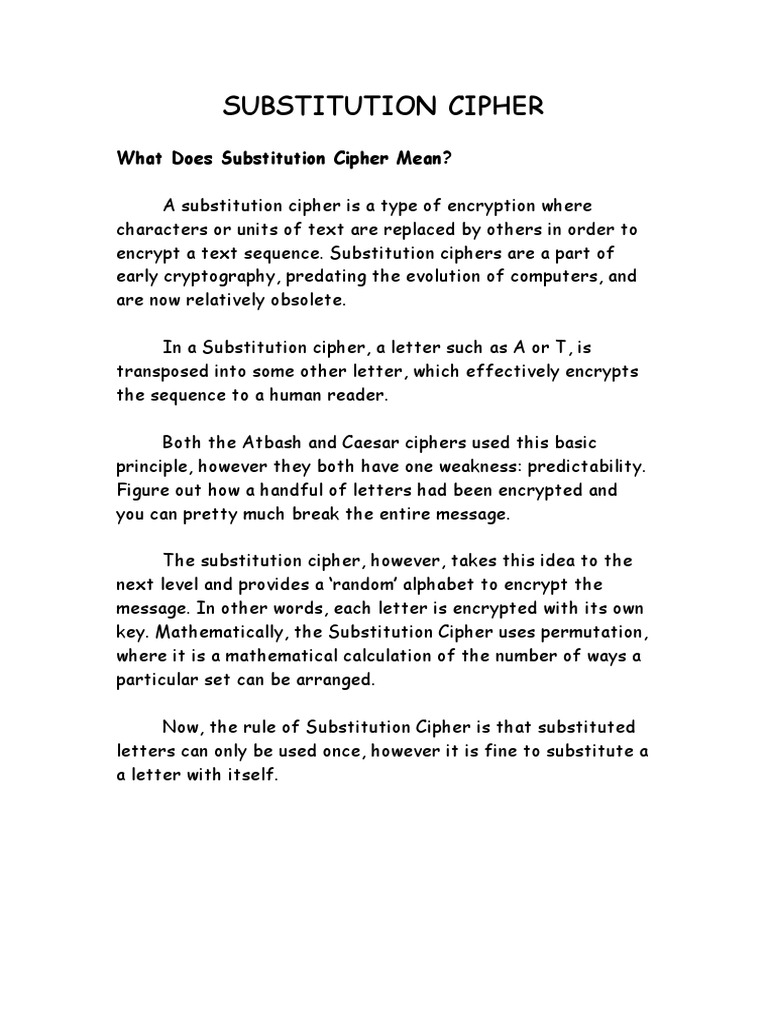 What Does Substitution Cipher Mean? | PDF