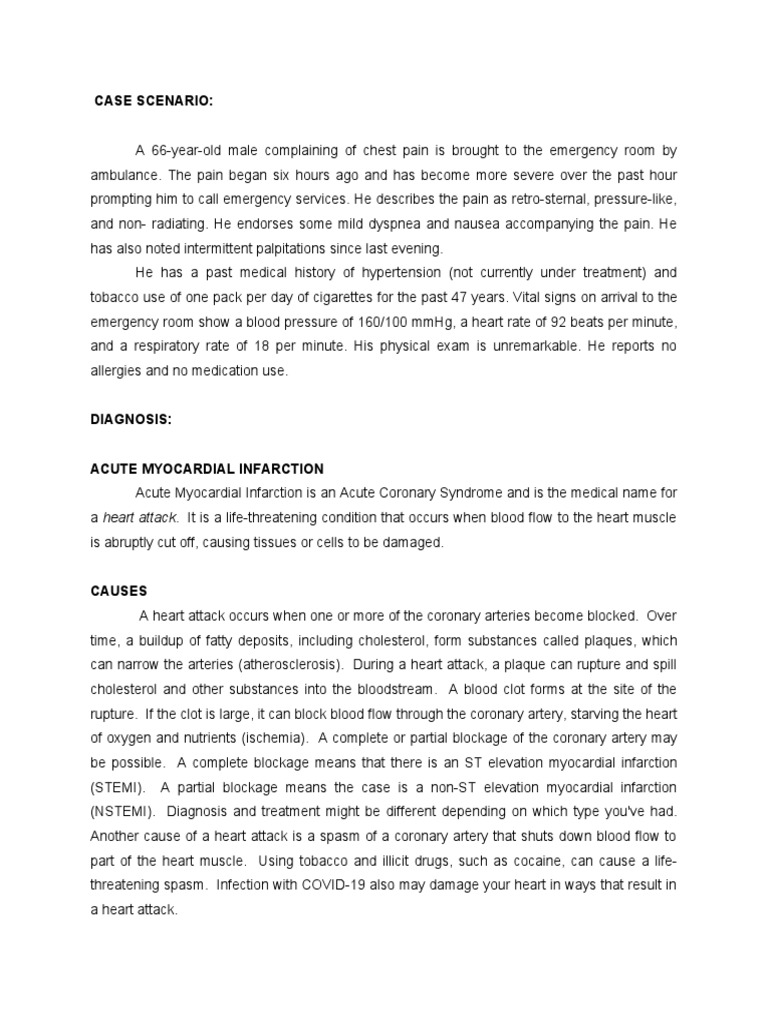 Case Scenario | PDF | Myocardial Infarction | Heart