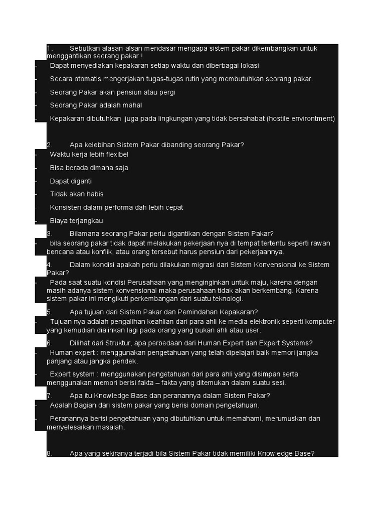 Quiz Sistem Pakar | PDF