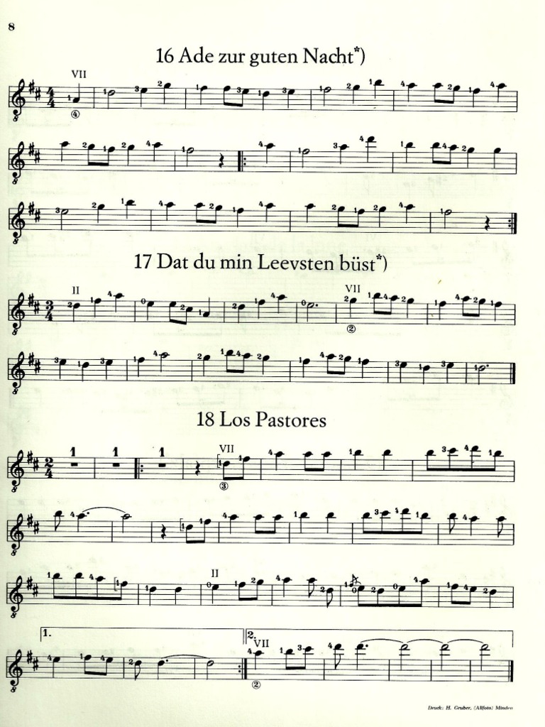 Ade Zur Guten Nacht Melodie PDF