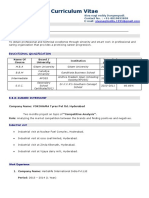 Curriculum Vitae: Application For The Post of