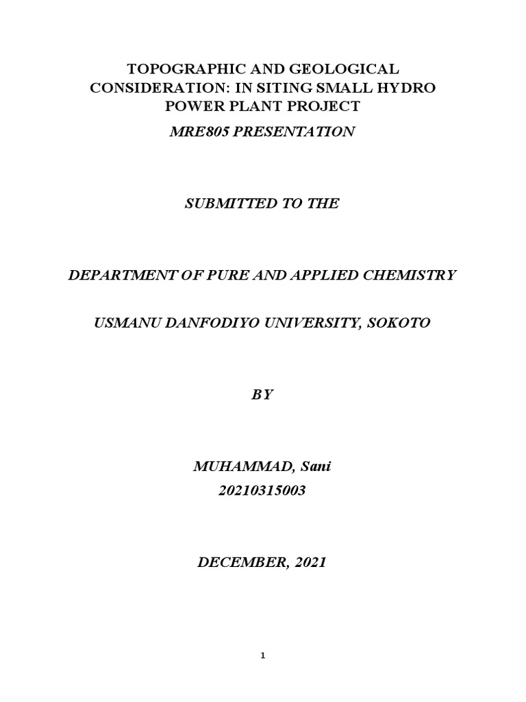 Small Hydro Site Selection Guide | PDF | Hydroelectricity | Dam