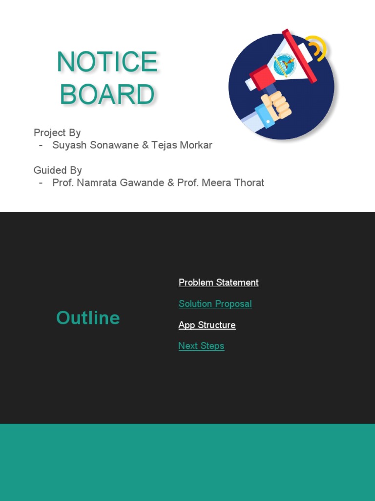 Notice Board App Presentation PDF Mobile App Android (Operating