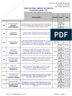 Lista de produtos para limpeza automotiva