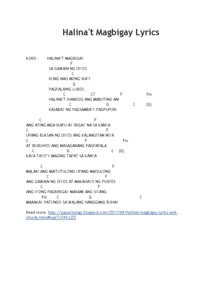 Halina't Magbigay | PDF
