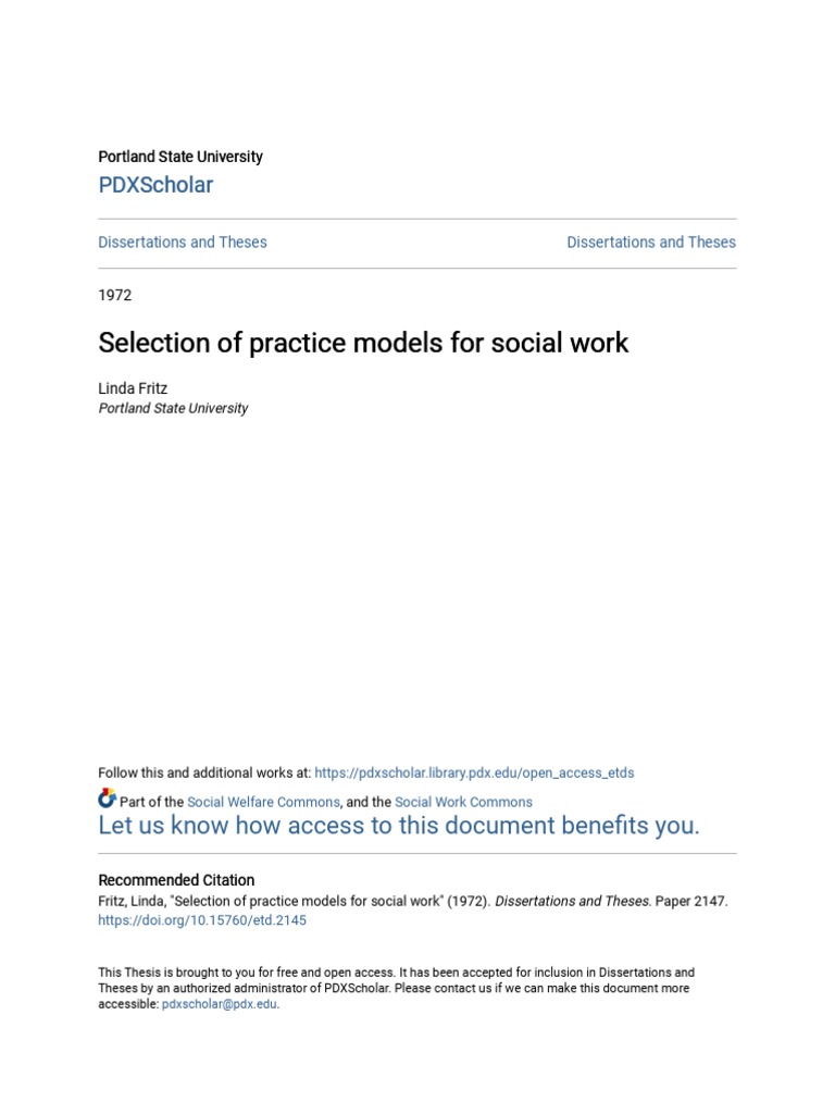 Social Work Practice Models Analysis | PDF | Psychiatry | Social Work