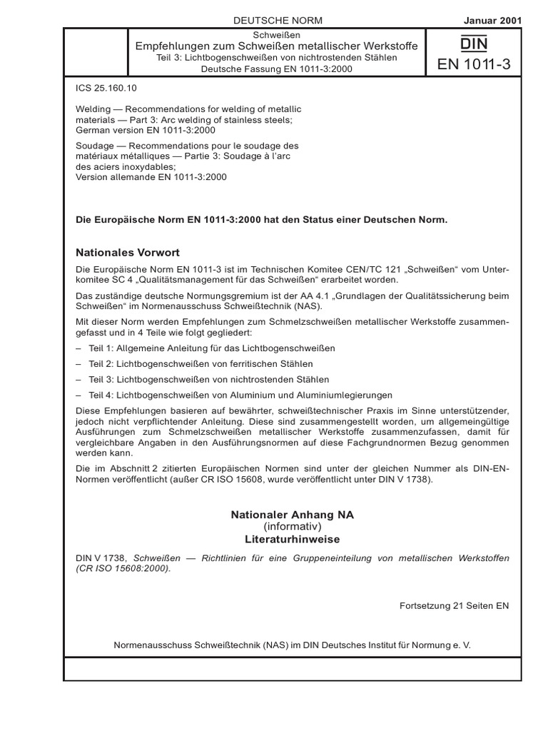 Din en 1011-3 2001-01 | PDF