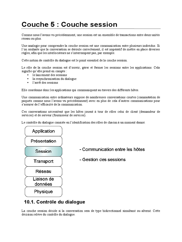 Comprendre la couche session en réseau | PDF | la communication ...