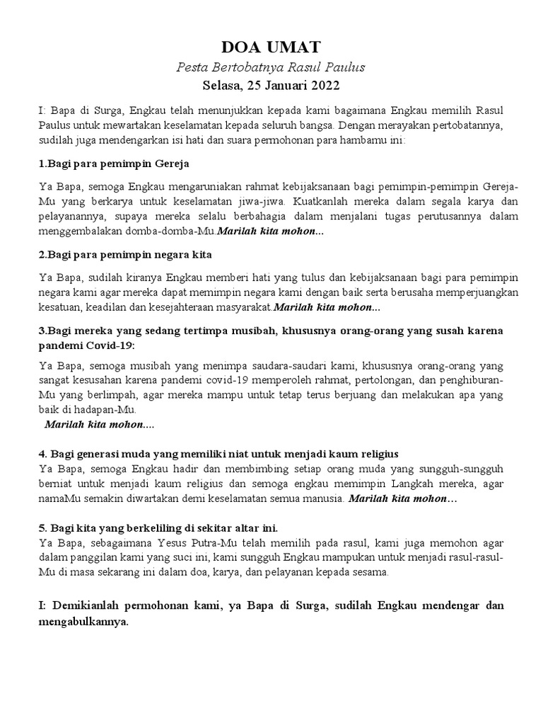 Doa Umat | PDF