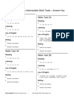 Intermediate Skills Tests Answer Key