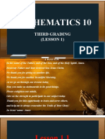 Mathematics 10: Third Grading (Lesson 1)
