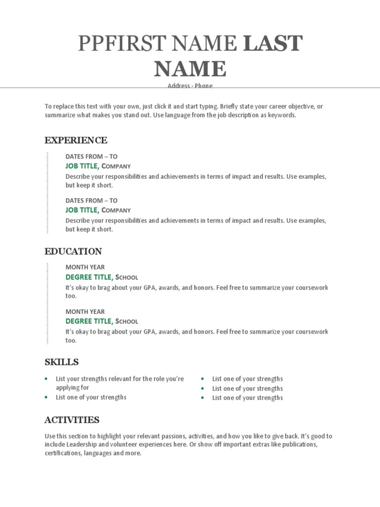 First Name Last Name1 | PDF | Self-Improvement