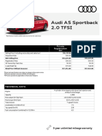 Audi A5 Sportback 2.0 TFSI: 5-Year Unlimited Mileage Warranty