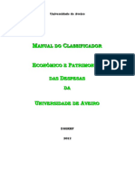 Universidade de Aveiro - Manual Do Classificador Económico e Patrimonial