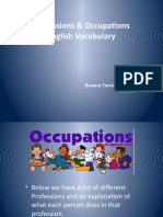 Professions & Occupations English Vocabulary: Student: Susana Tencio Escobar A96208