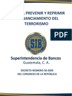 Ley para Prevenir y Reprimir El Financiamiento Del Terrorismo