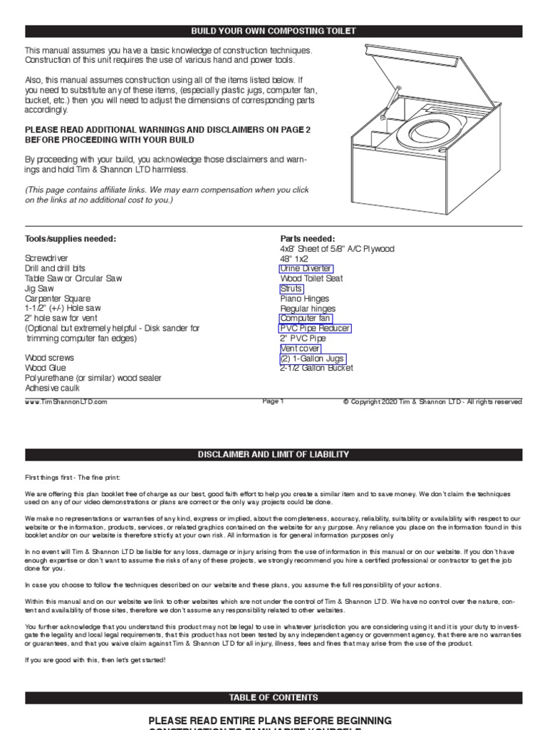 DIY Composting Toilet Plans PDF Plumbing Adhesive