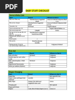 BabyStuf CheckList