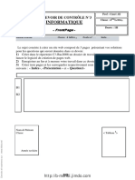 Devoir de contrôle  N°3 (Pratique) - Informatique - Bac Lettres (2007-2008)