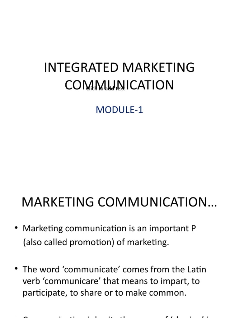 Integrated Marketing Communication | PDF | Marketing | Marketing ...