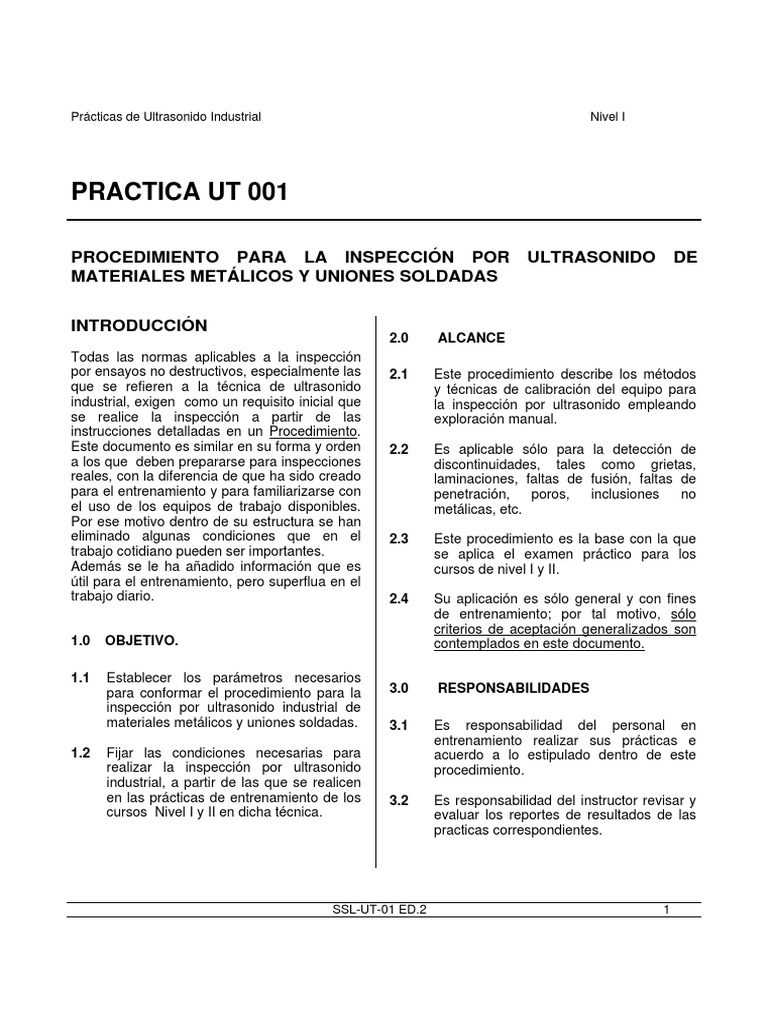 Practicas Ut | PDF | Calibración | Ultrasonido