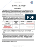 Language Education at USP - Italiano para Mobilidade Acadêmica (2º Sem / 2021) Edital 1388/ 2021