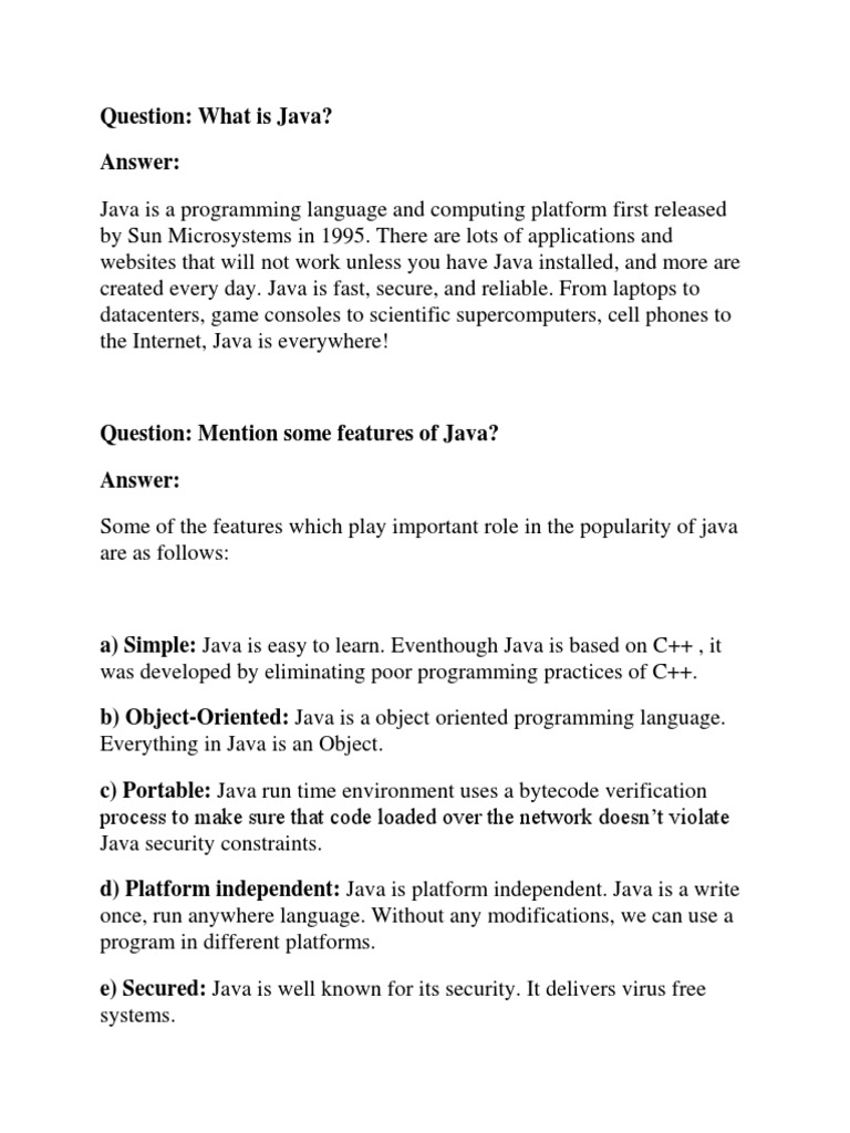 Very Important Java Oops Interview Questions And Answers Pdf Method