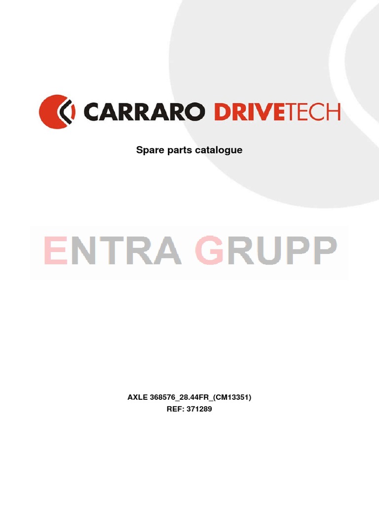 Spare Parts Catalogue: AXLE 368576 - 28.44FR - (CM13351) REF: 371289 ...