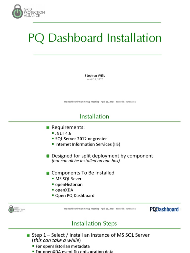 PQ Dashboard Installation | PDF