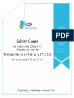 Sidney Ownes: Windows Basics On February 07, 2022