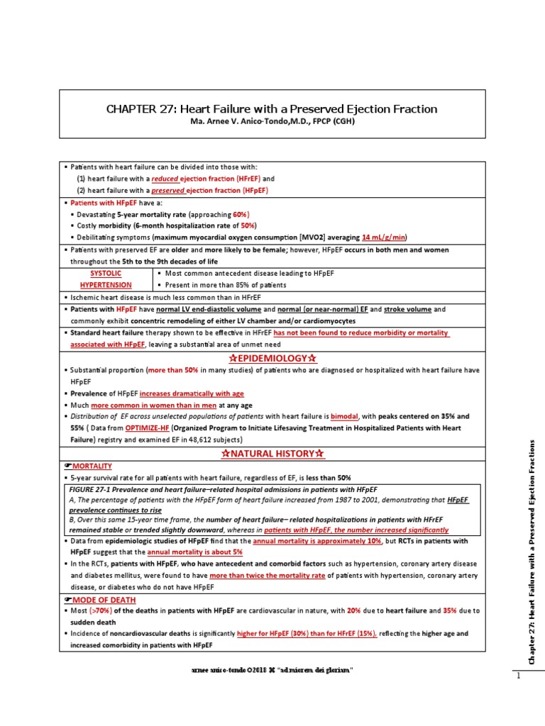 Heart Failure with Preserved Ejection Fraction | PDF | Heart Failure ...
