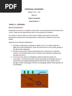 Purwanchal Vidyamandir Session: 2020 - 2021 Class: IX Subject: Geography Study Material - 3 Chapter - 8 Earthquakes