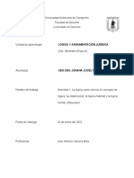 Primera Tarea - La Lógica Como Ciencia. El Concepto de Lógica, Su Clasificación. La Lógica Material y La Lógica Formal