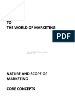Nature and Scope of Marketing Core Concepts