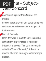 Subject Verb Agreement