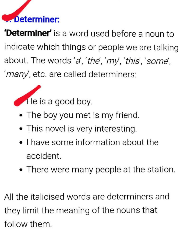 Eterminer:: 'Determiner' | PDF | Grammar | Grammatical Number